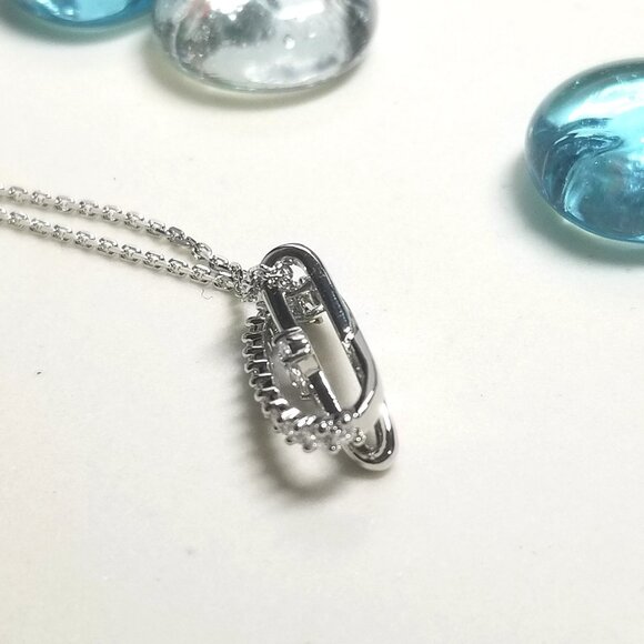 💞Authentic Swarovski Hyperbola Necklace Mixed Cuts Twist Clear Crystal Pendent - Picture 10 of 10